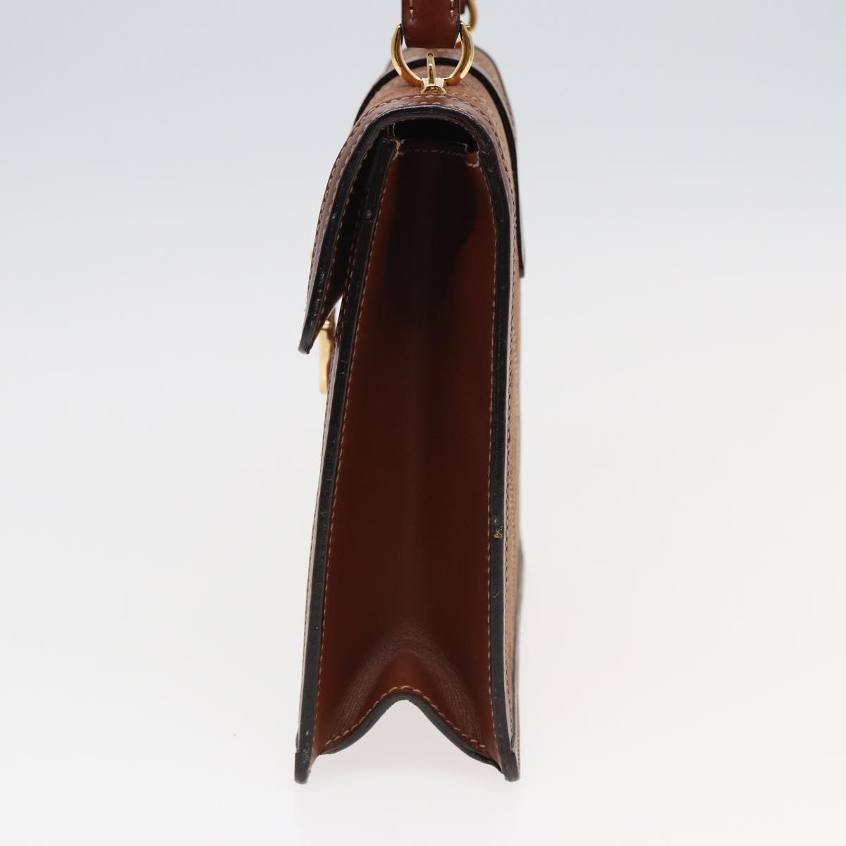 GUCCI Hand Bag Leather 2way Brown ar12027