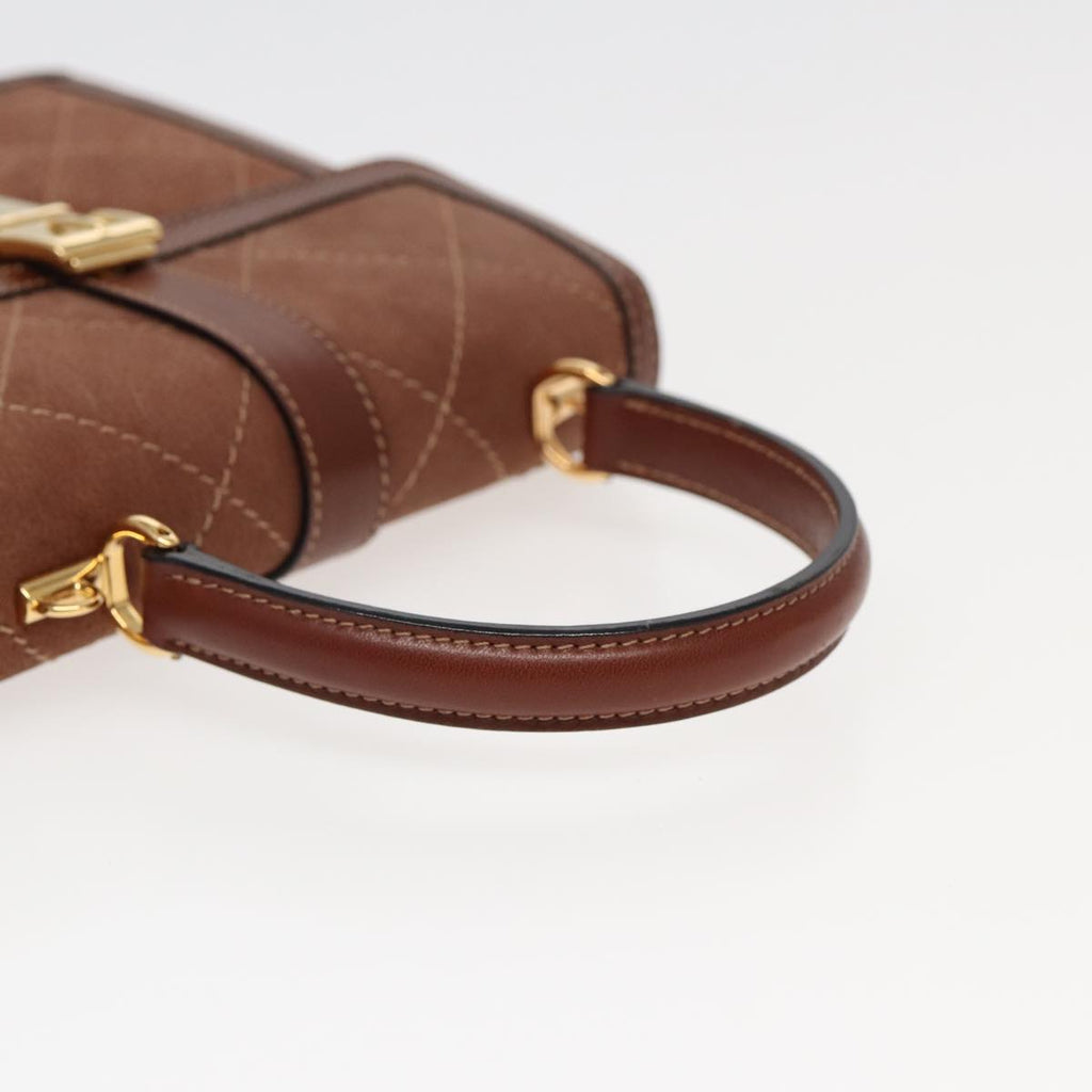 GUCCI Hand Bag Leather 2way Brown ar12027