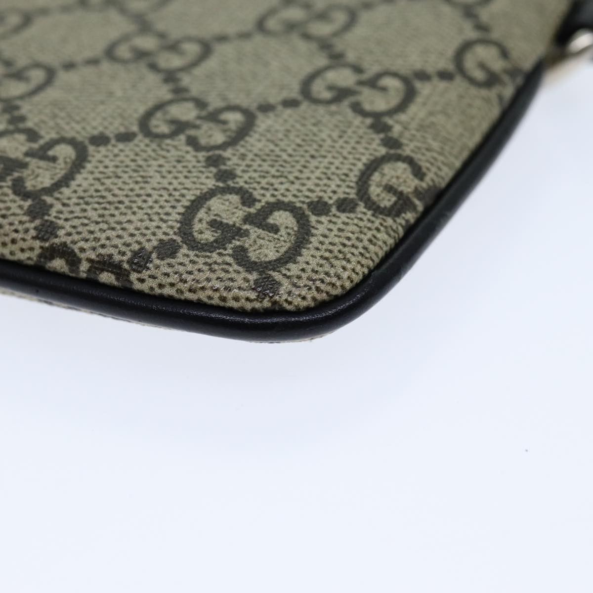 GUCCI GG Supreme Pouch PVC Leather Beige 522866 ar12057