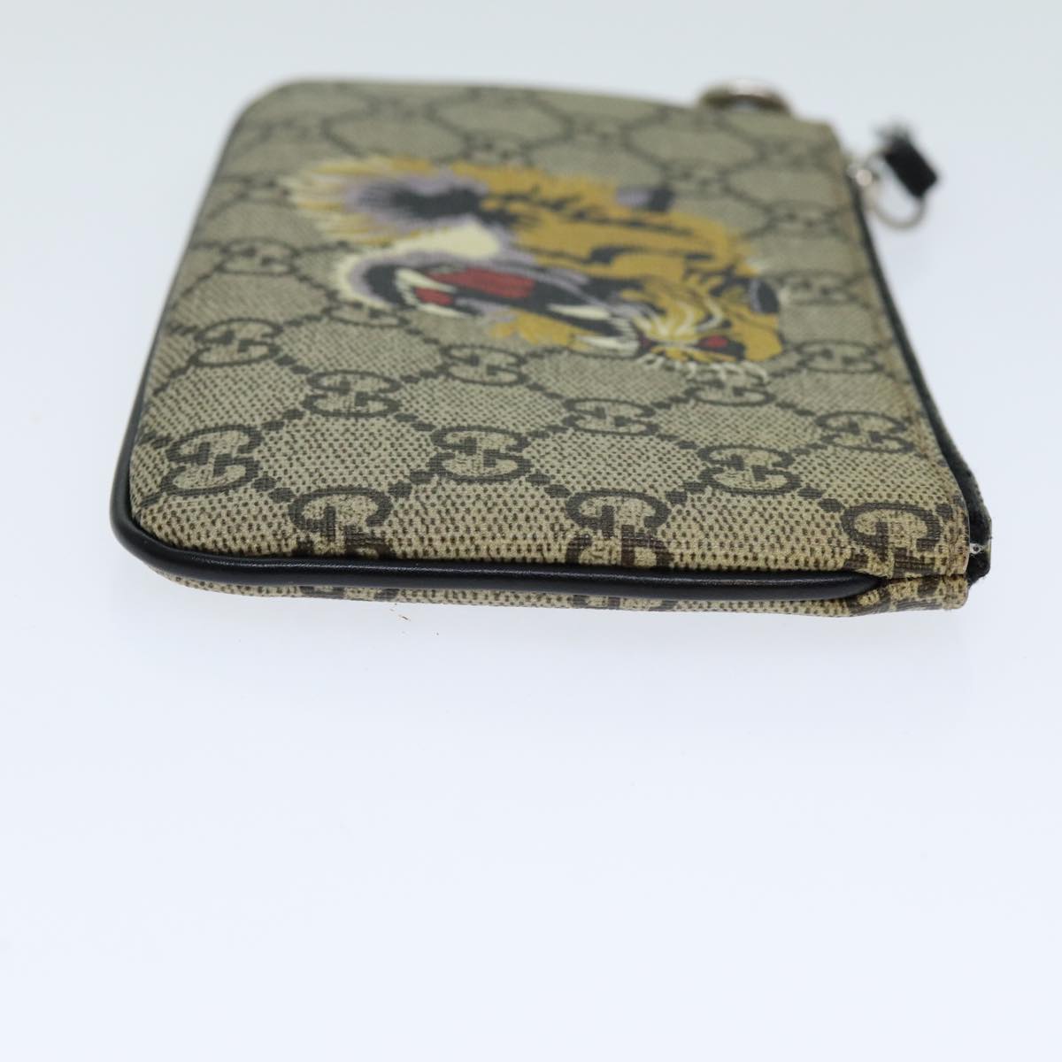 GUCCI GG Supreme Pouch PVC Leather Beige 522866 ar12057