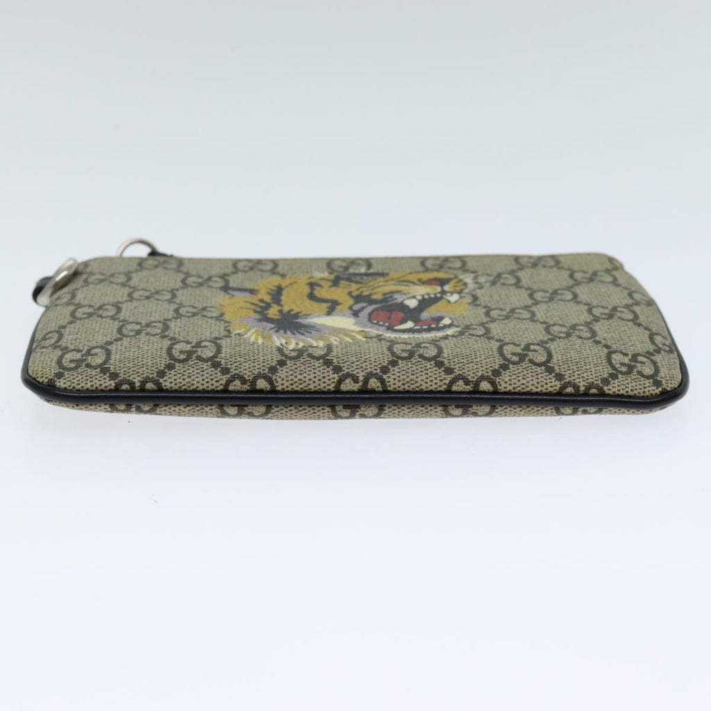 GUCCI GG Supreme Pouch PVC Leather Beige 522866 ar12057