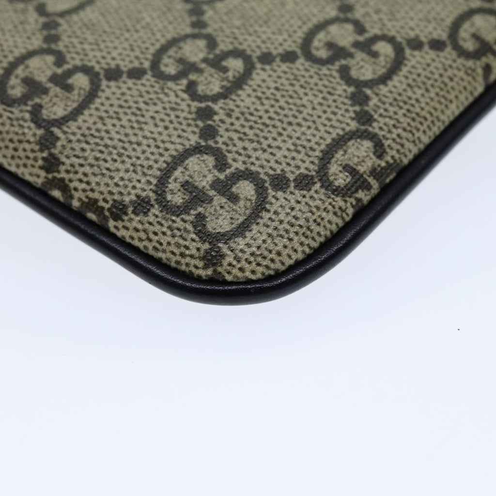 GUCCI GG Supreme Pouch PVC Leather Beige 522866 ar12057