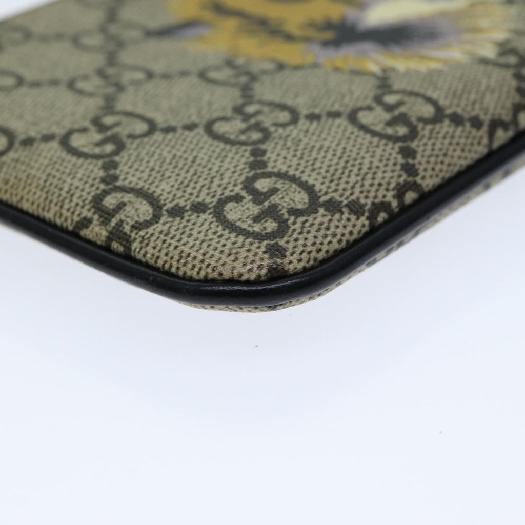 GUCCI GG Supreme Pouch PVC Leather Beige 522866 ar12057