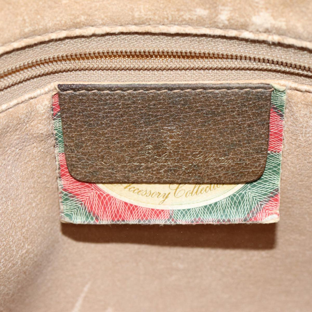 GUCCI GG Canvas Clutch Bag PVC Leather Beige ar12060