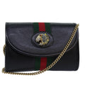 GUCCI Raja Ophidia Web Sherry Line Chain Bag Leather Black 573797 ar12088