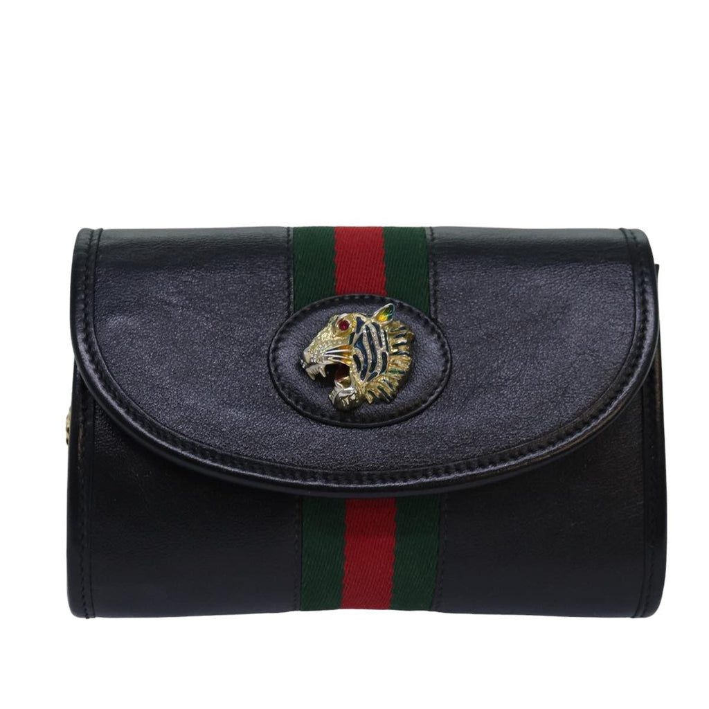 GUCCI Raja Ophidia Web Sherry Line Chain Bag Leather Black 573797 ar12088