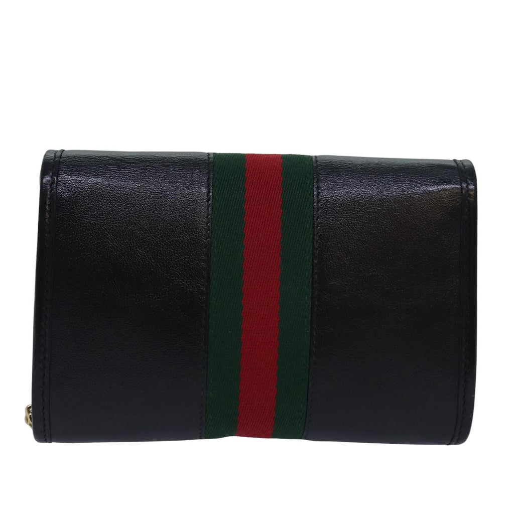 GUCCI Raja Ophidia Web Sherry Line Chain Bag Leather Black 573797 ar12088