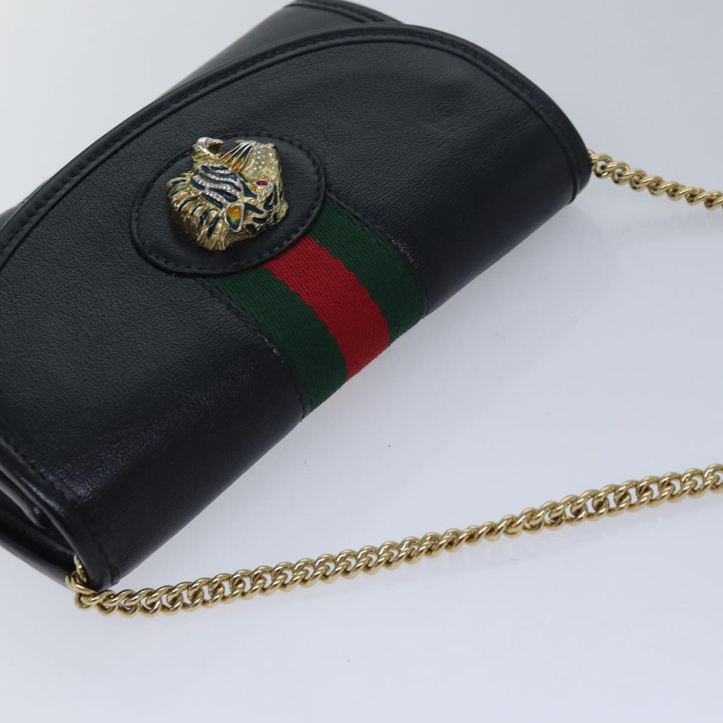 GUCCI Raja Ophidia Web Sherry Line Chain Bag Leather Black 573797 ar12088