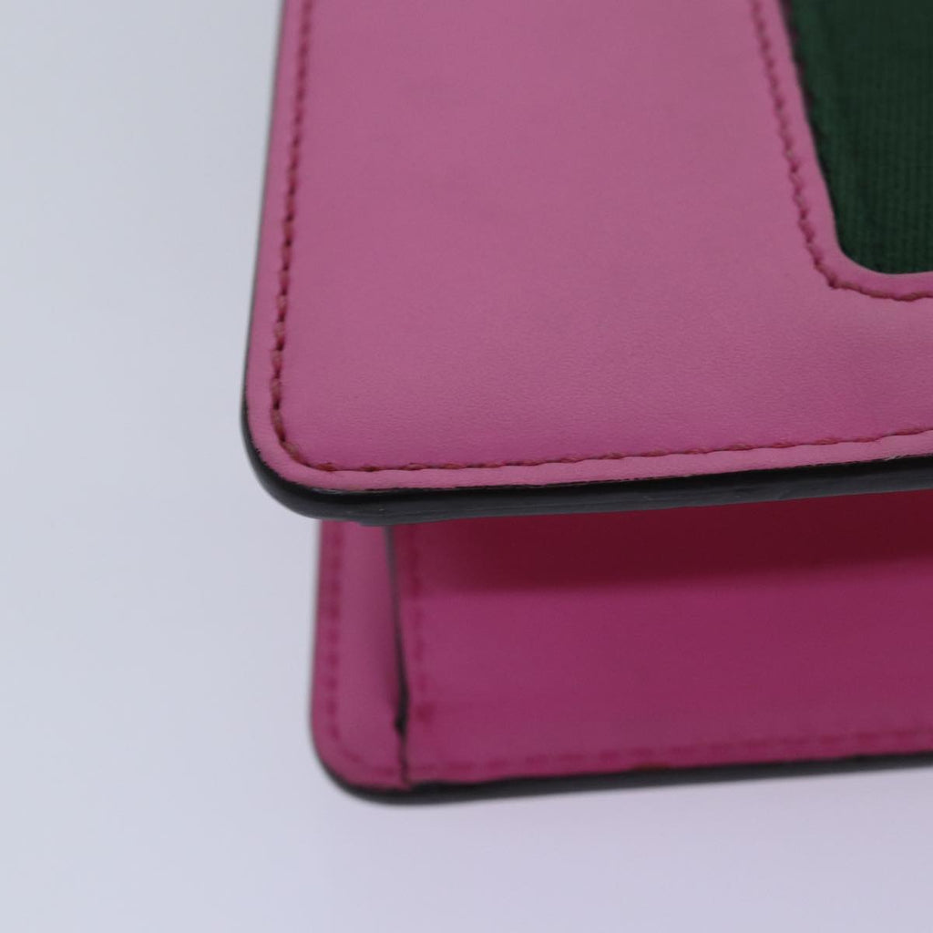 GUCCI Sylvie Web Sherry Line Mini Chain Bag Leather Pink 431666 ar12089