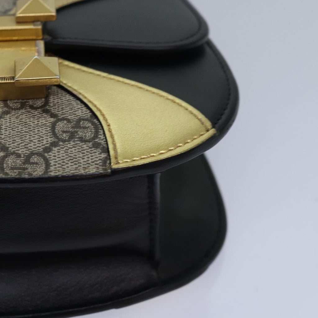 GUCCI GG Supreme Ojiride Shoulder Bag Leather PVC Beige 500781 ar12091