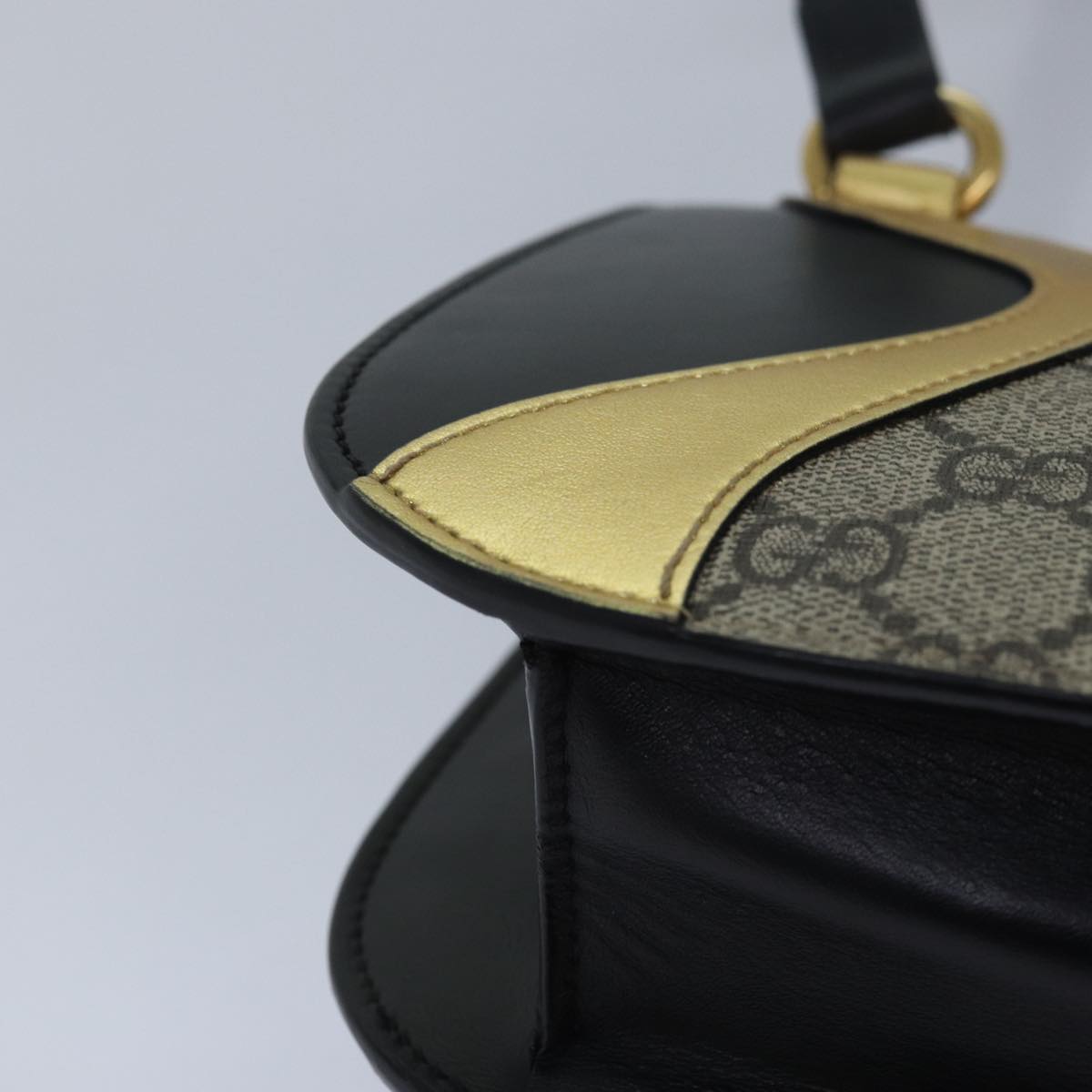 GUCCI GG Supreme Ojiride Shoulder Bag Leather PVC Beige 500781 ar12091