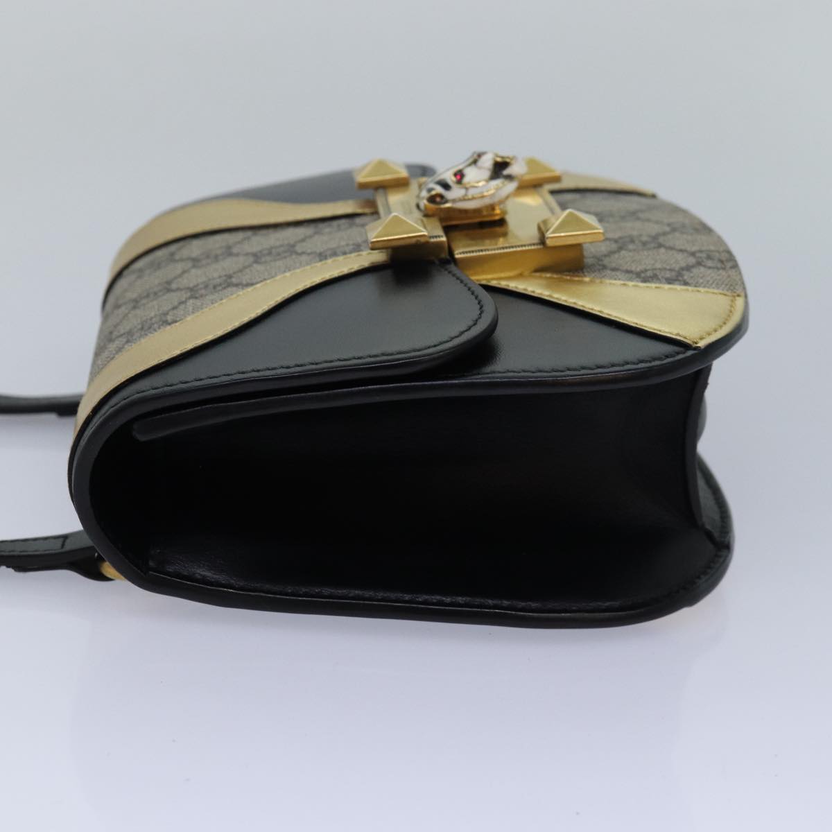 GUCCI GG Supreme Ojiride Shoulder Bag Leather PVC Beige 500781 ar12091