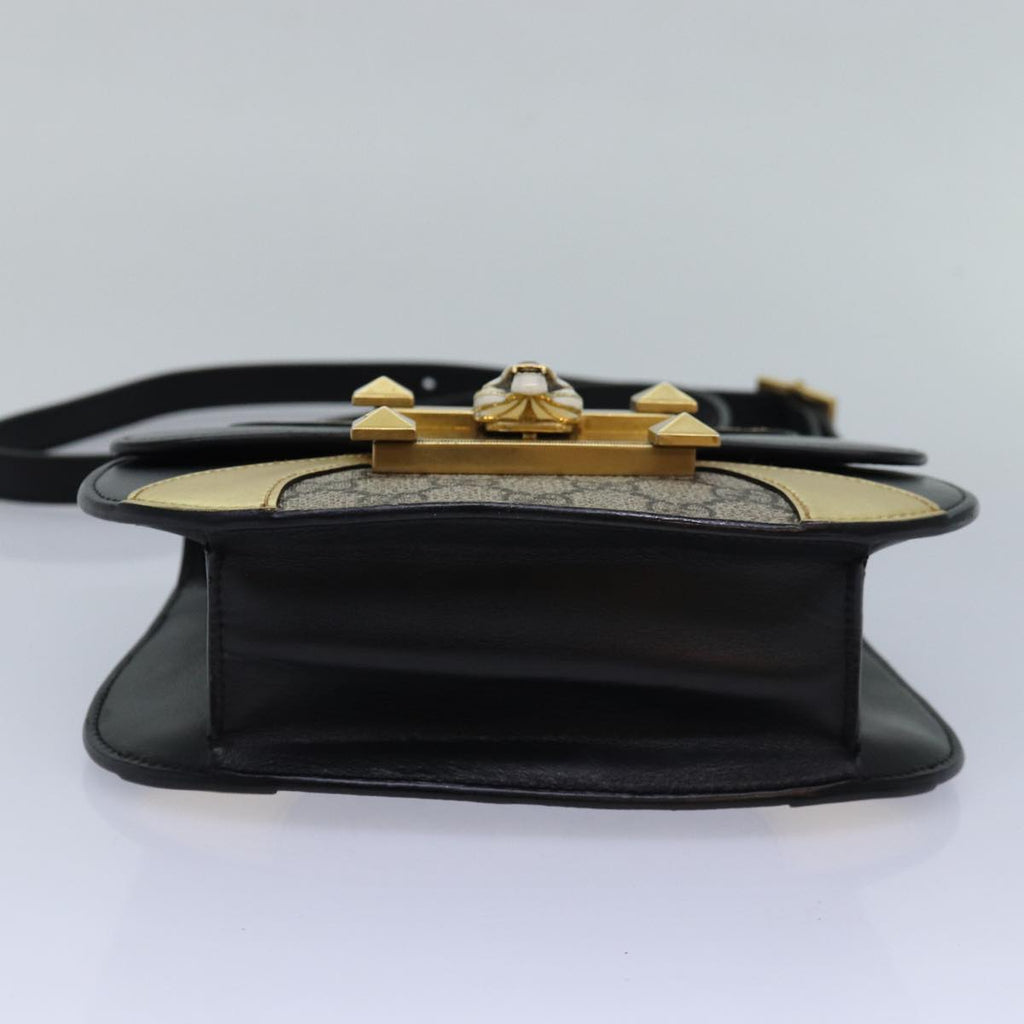 GUCCI GG Supreme Ojiride Shoulder Bag Leather PVC Beige 500781 ar12091