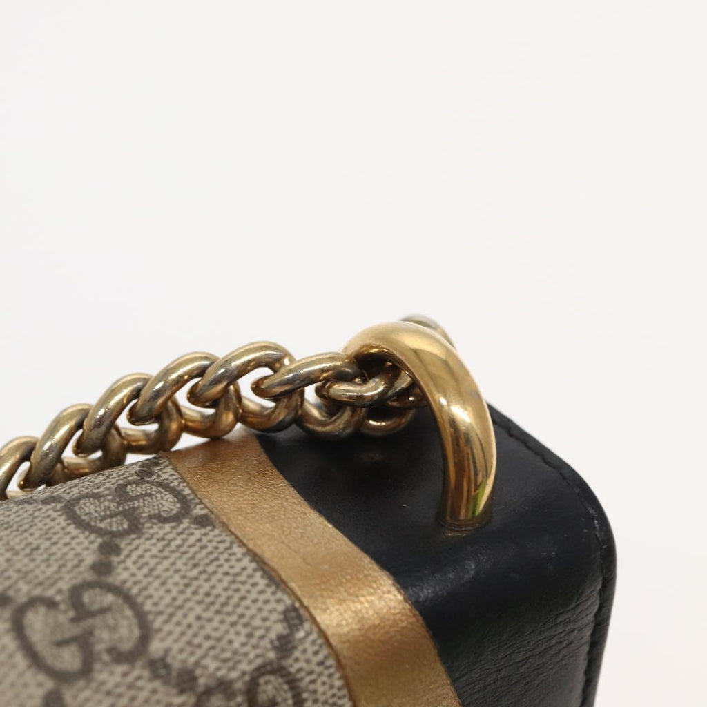 GUCCI Padlock GG Supreme Chain Shoulder Bag PVC Beige 432182 ar12095