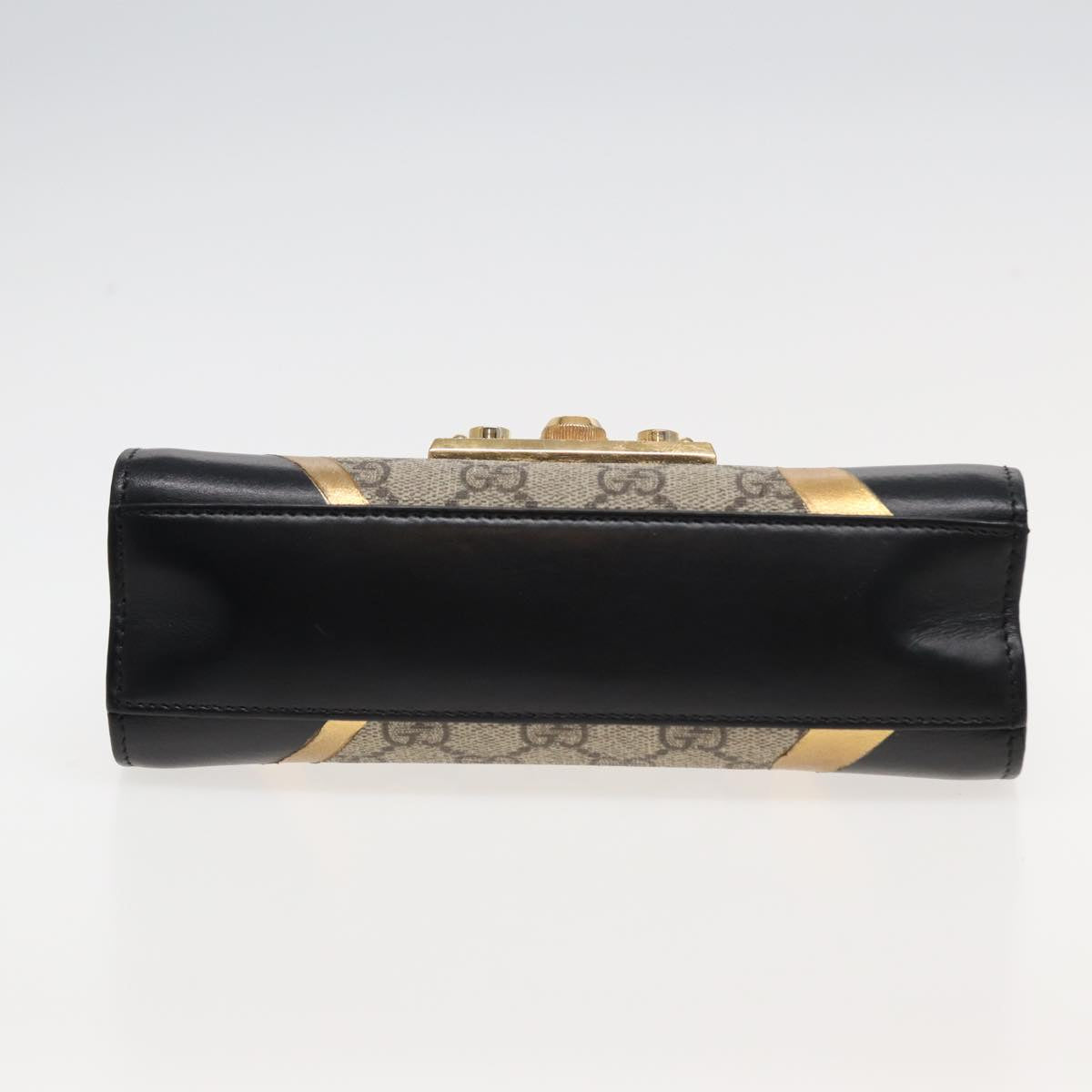 GUCCI Padlock GG Supreme Chain Shoulder Bag PVC Beige 432182 ar12095