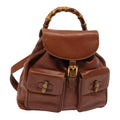 GUCCI Bamboo Backpack Leather Brown 003 2058 0016 ar12099