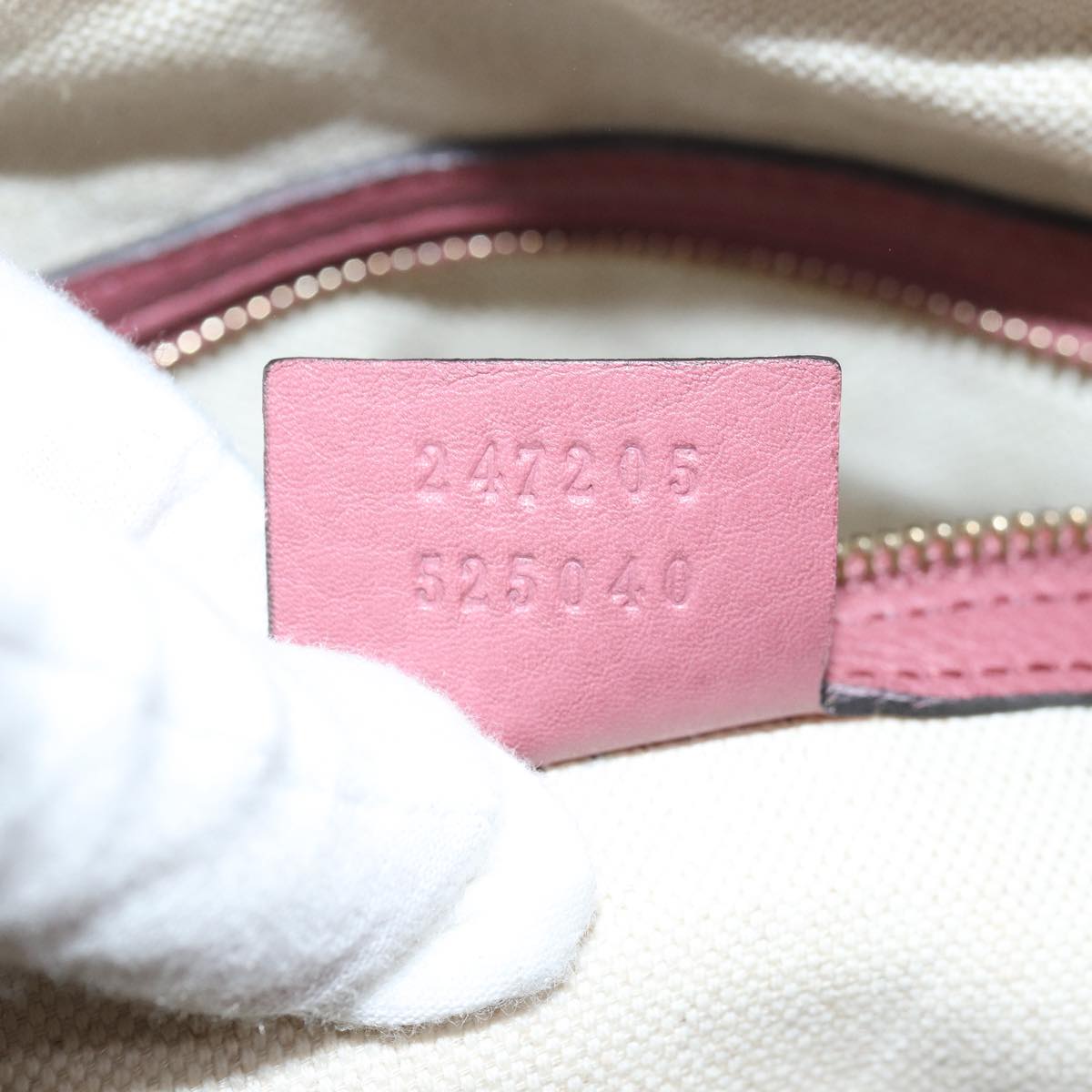 GUCCI Boston Bag Leather Pink 247205 ar12100