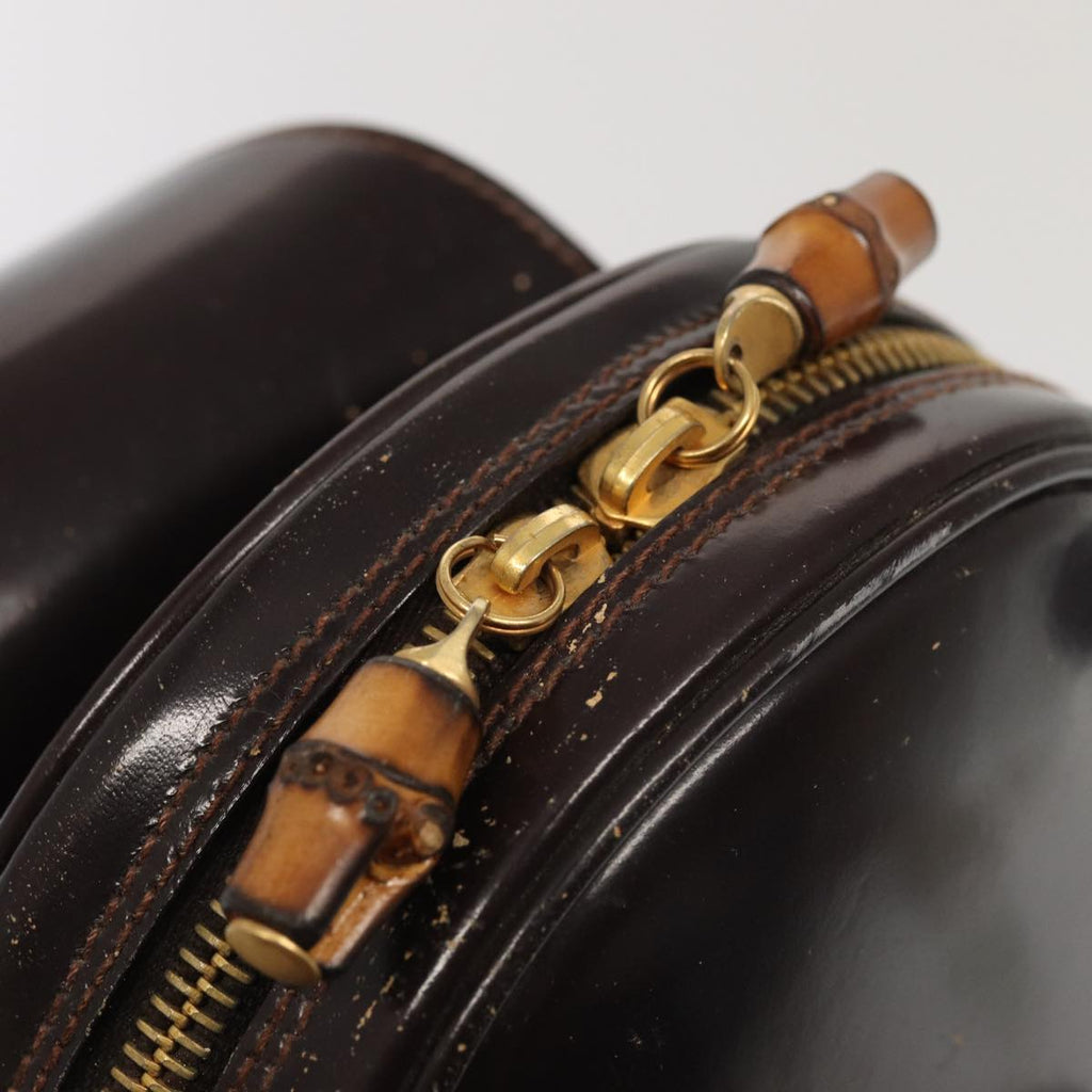 GUCCI Bamboo Body Bag Enamel Brown 003 2113 0027 ar12113