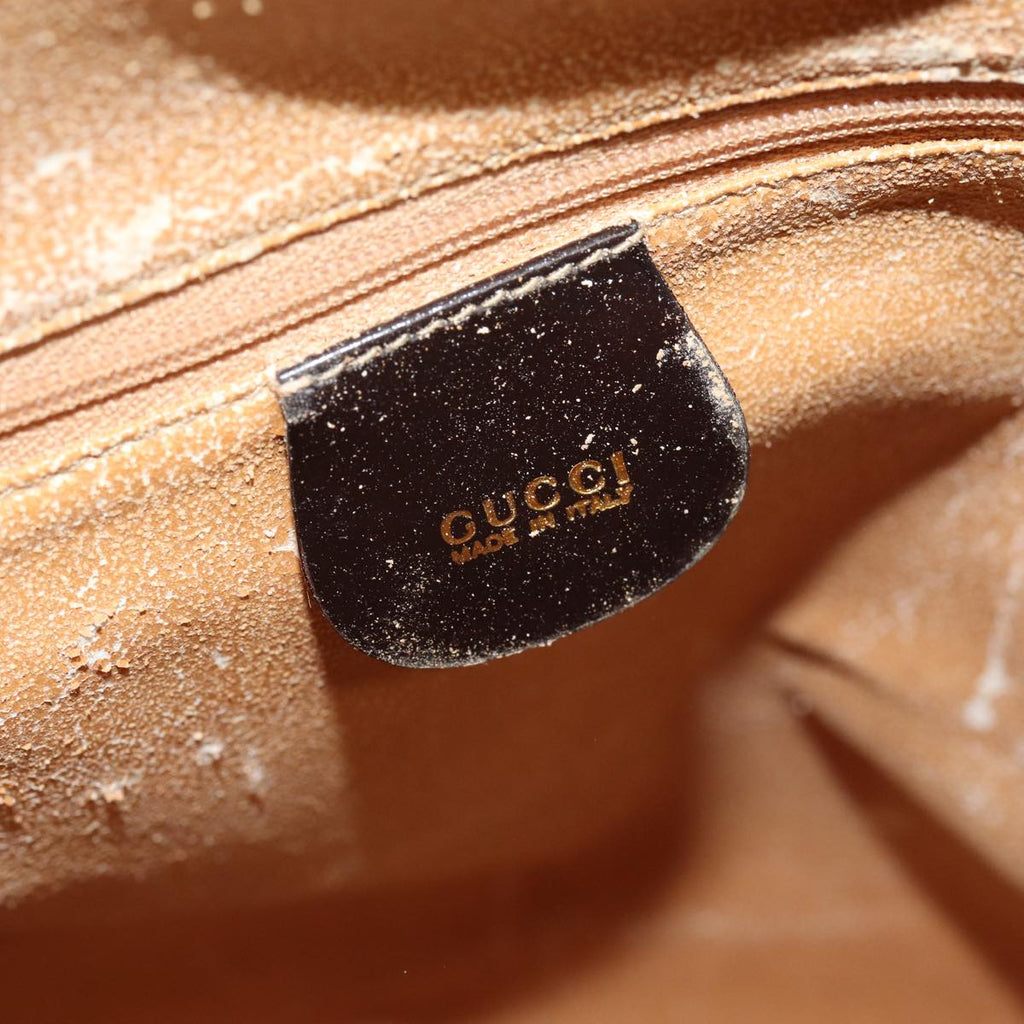 GUCCI Bamboo Body Bag Enamel Brown 003 2113 0027 ar12113