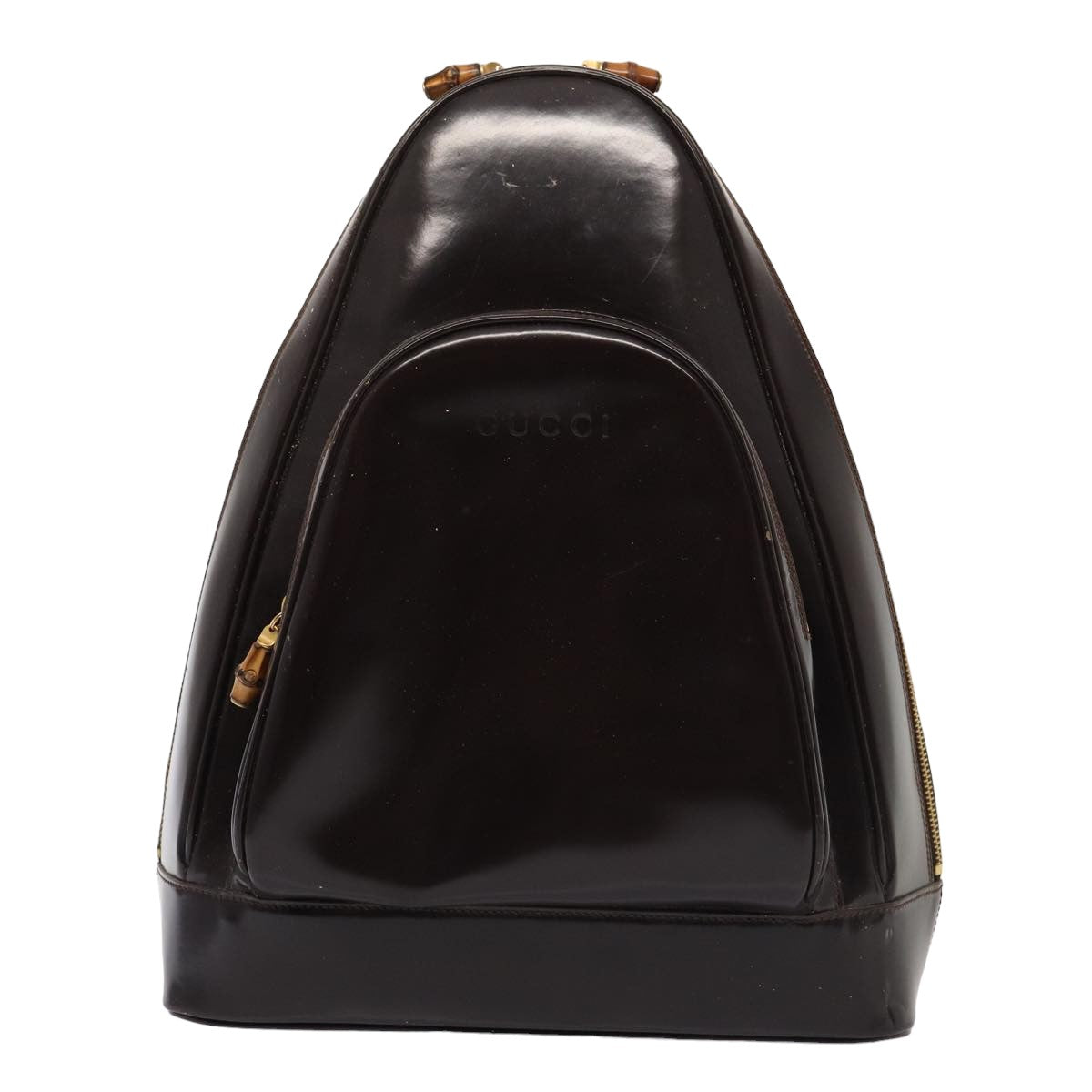 GUCCI Bamboo Body Bag Enamel Brown 003 2113 0027 ar12113