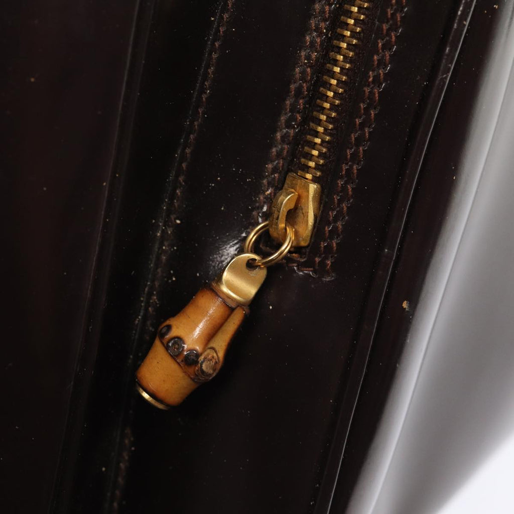 GUCCI Bamboo Body Bag Enamel Brown 003 2113 0027 ar12113