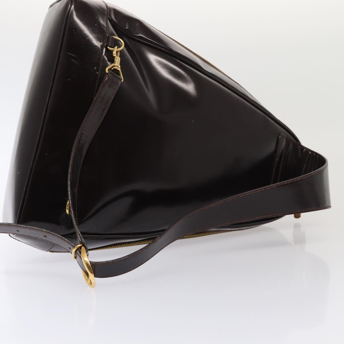 GUCCI Bamboo Body Bag Enamel Brown 003 2113 0027 ar12113