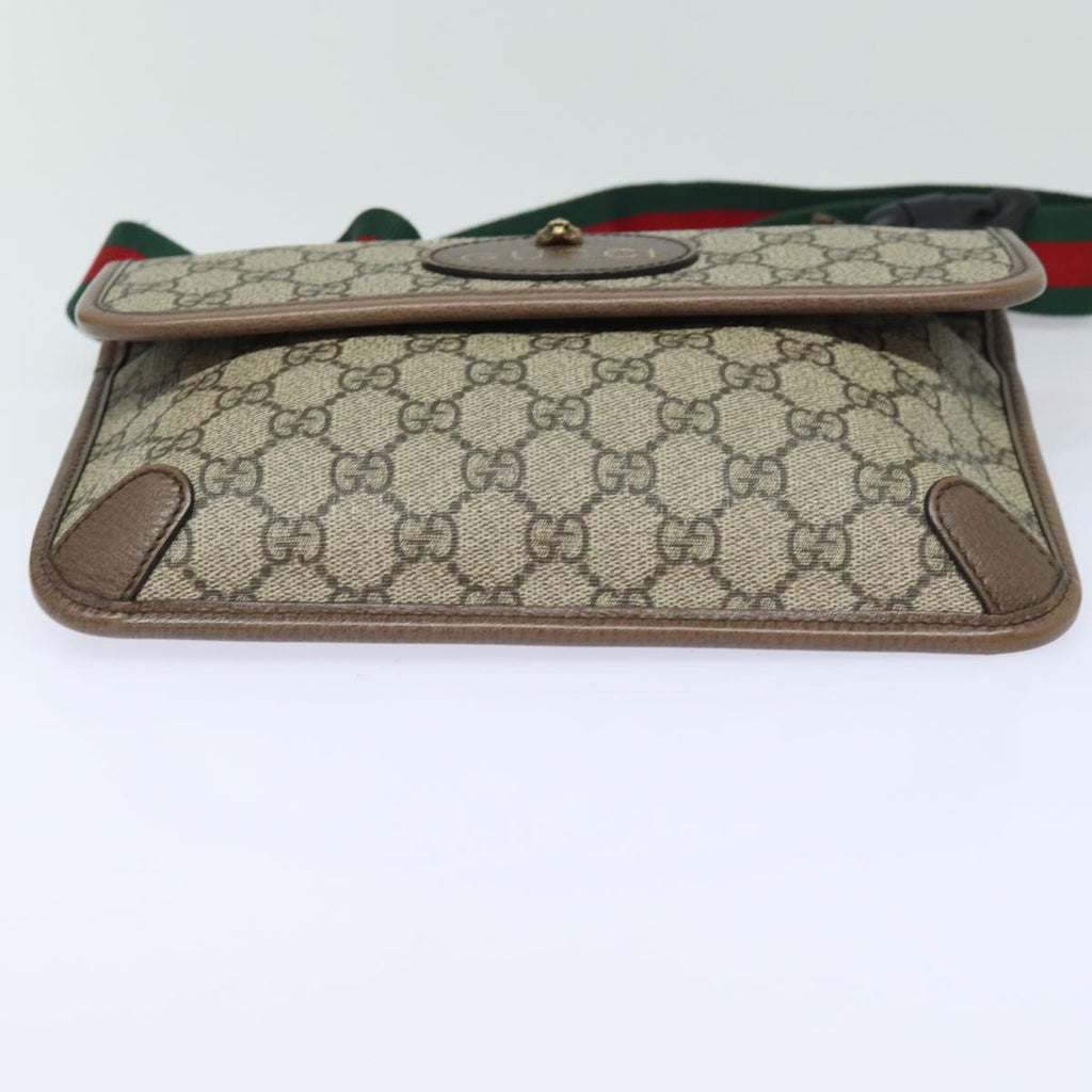 GUCCI GG Supreme Web Sherry Line Waist bag Neo Vintage Beige 493930 ar12117