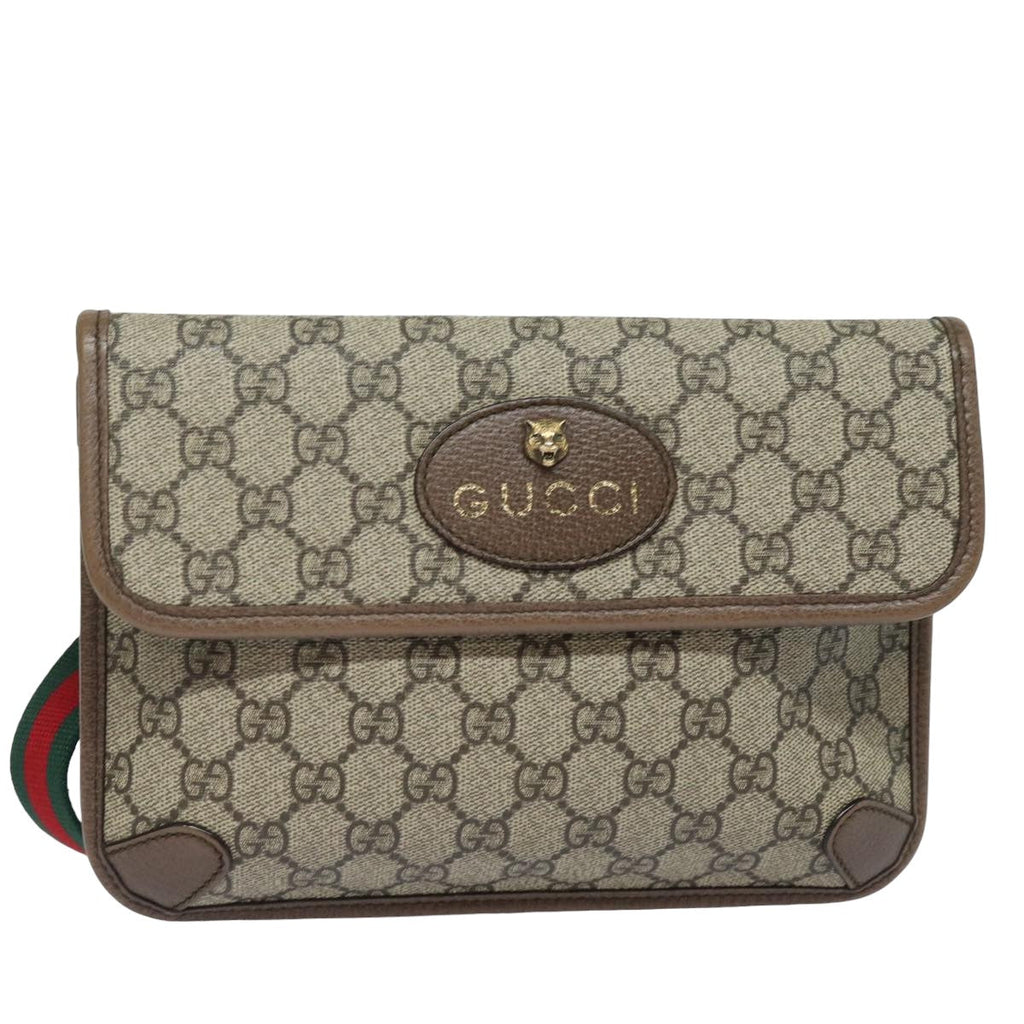 GUCCI GG Supreme Web Sherry Line Waist bag Neo Vintage Beige 493930 ar12117