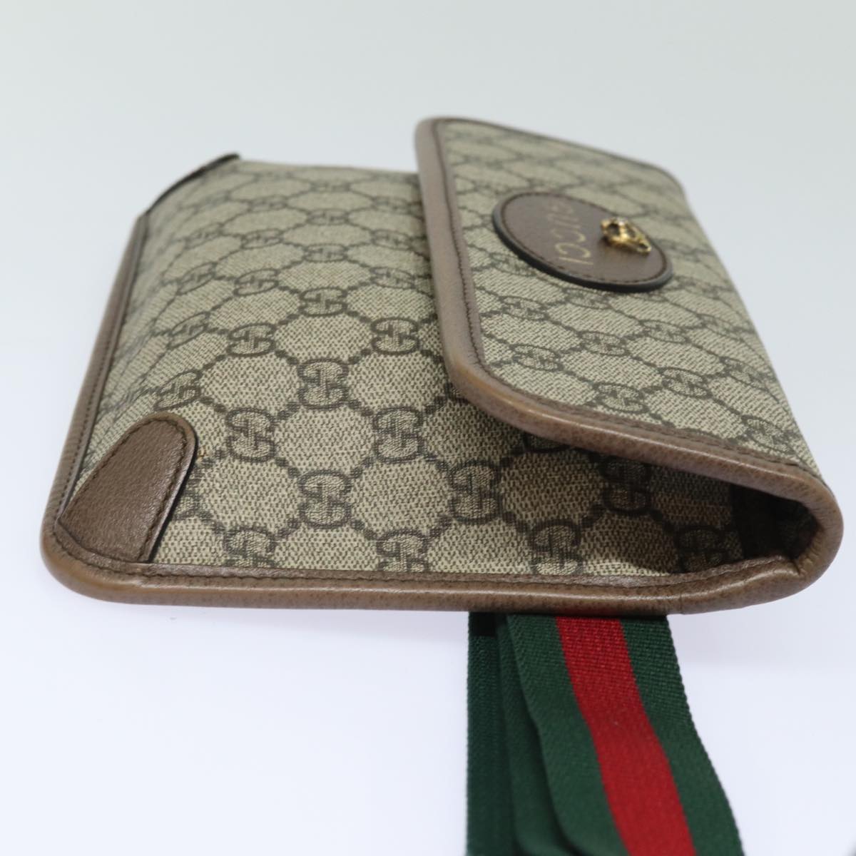 GUCCI GG Supreme Web Sherry Line Waist bag Neo Vintage Beige 493930 ar12117