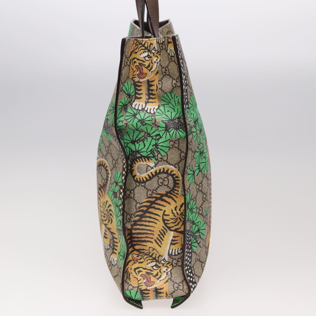 GUCCI GG Canvas Bengal Tiger Tote Bag PVC 2way Beige Green yellow ar12133A