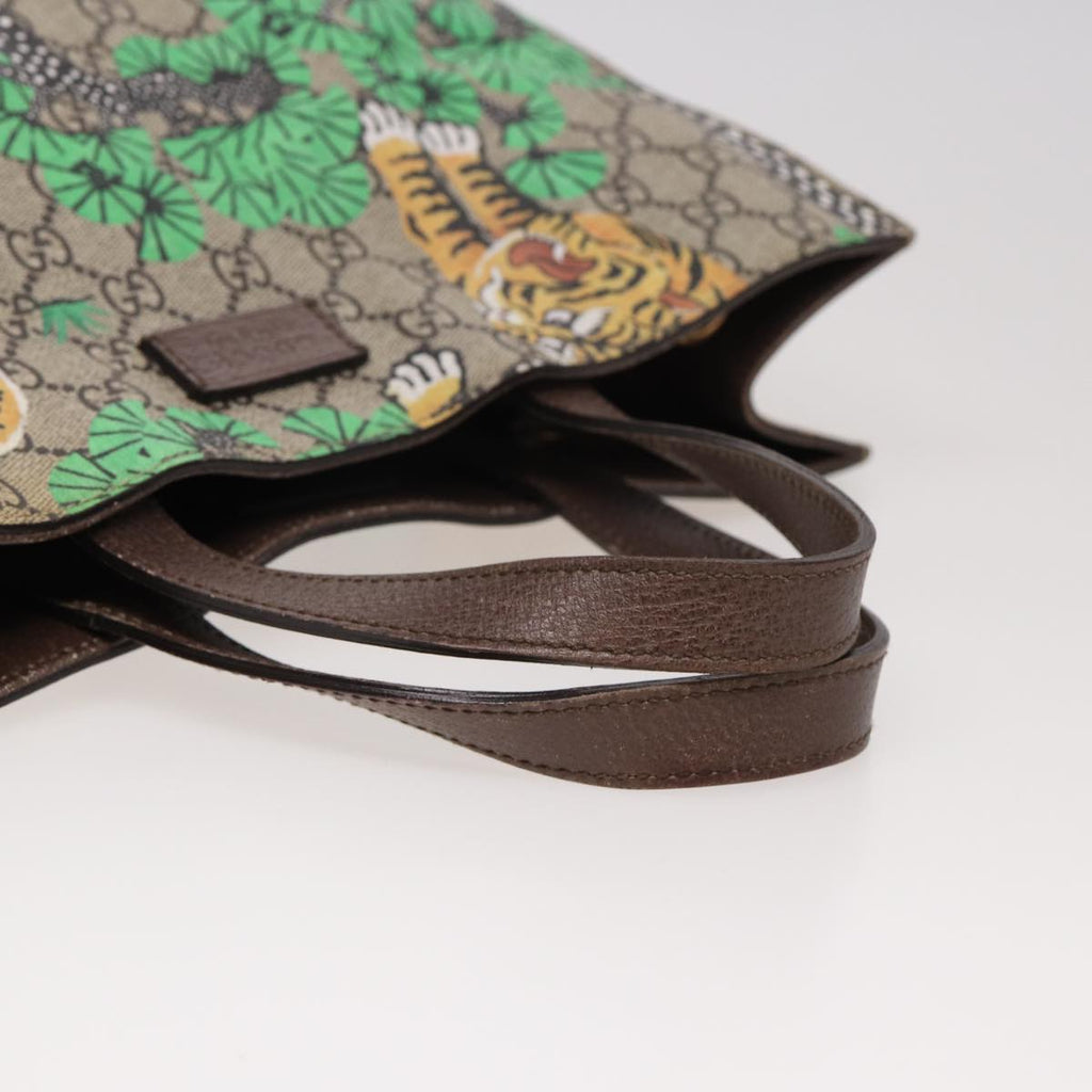 GUCCI GG Canvas Bengal Tiger Tote Bag PVC 2way Beige Green yellow ar12133A