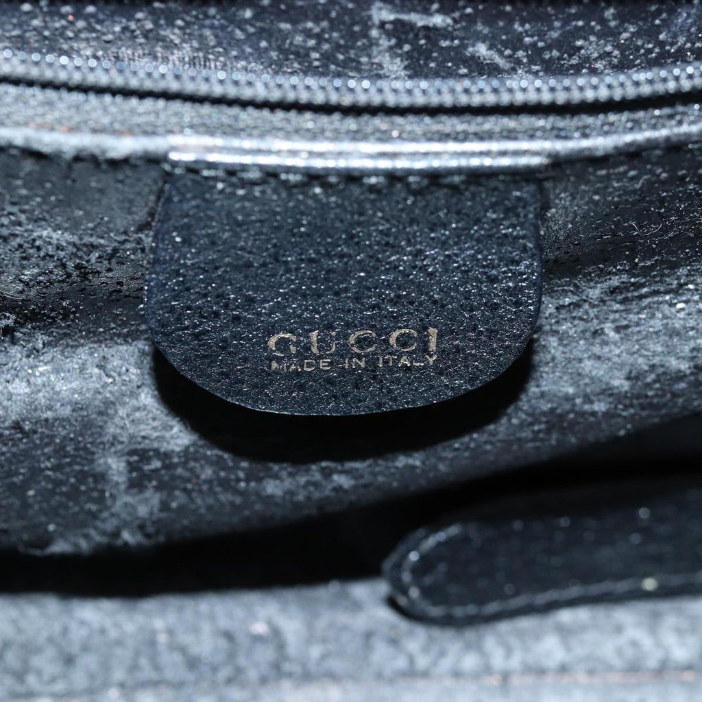 GUCCI Bamboo Vanity Hand Bag Leather 2way Black 013 2122 2491 ar12149