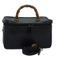 GUCCI Bamboo Vanity Hand Bag Leather 2way Black 013 2122 2491 ar12149