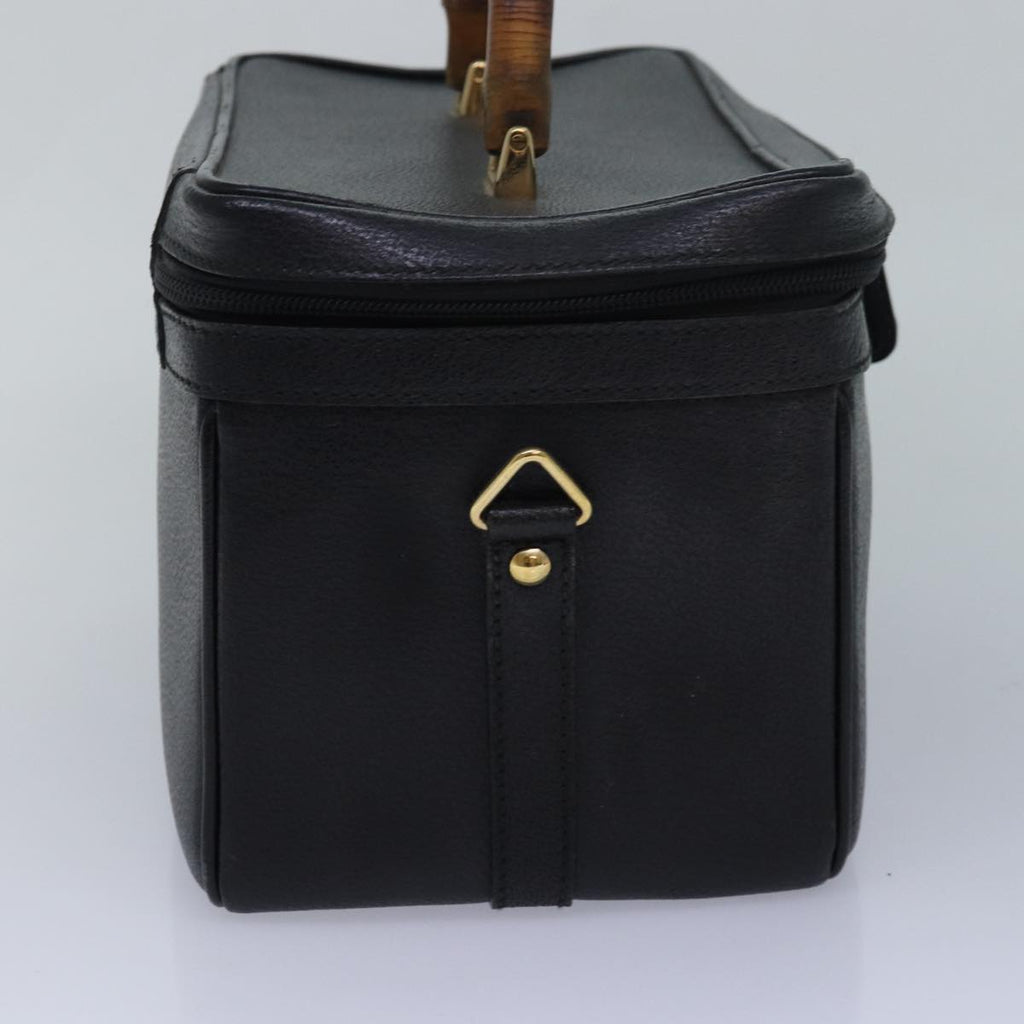 GUCCI Bamboo Vanity Hand Bag Leather 2way Black 013 2122 2491 ar12149