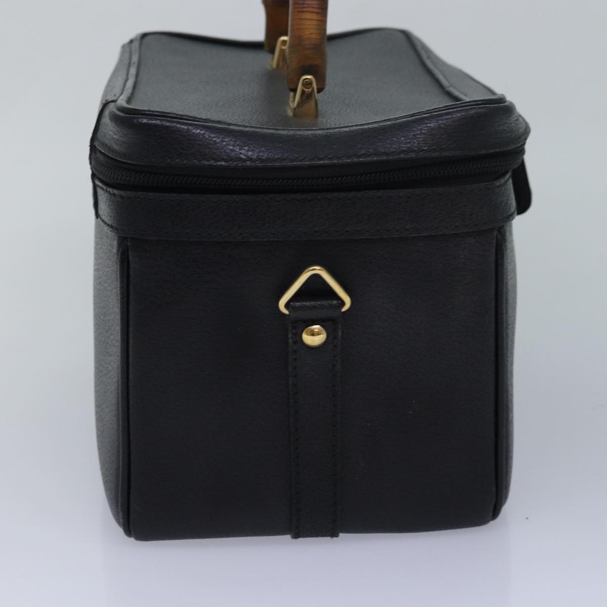GUCCI Bamboo Vanity Hand Bag Leather 2way Black 013 2122 2491 ar12149