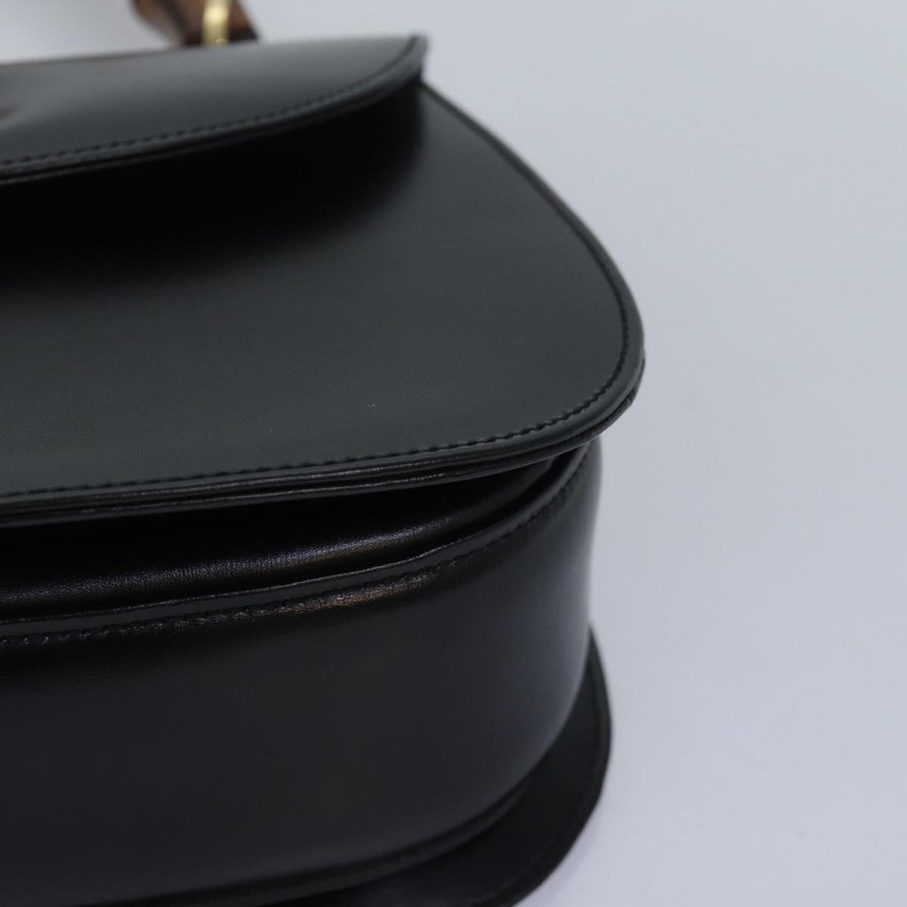 GUCCI Bamboo Hand Bag Leather Black 000 1951 0633 ar12165A