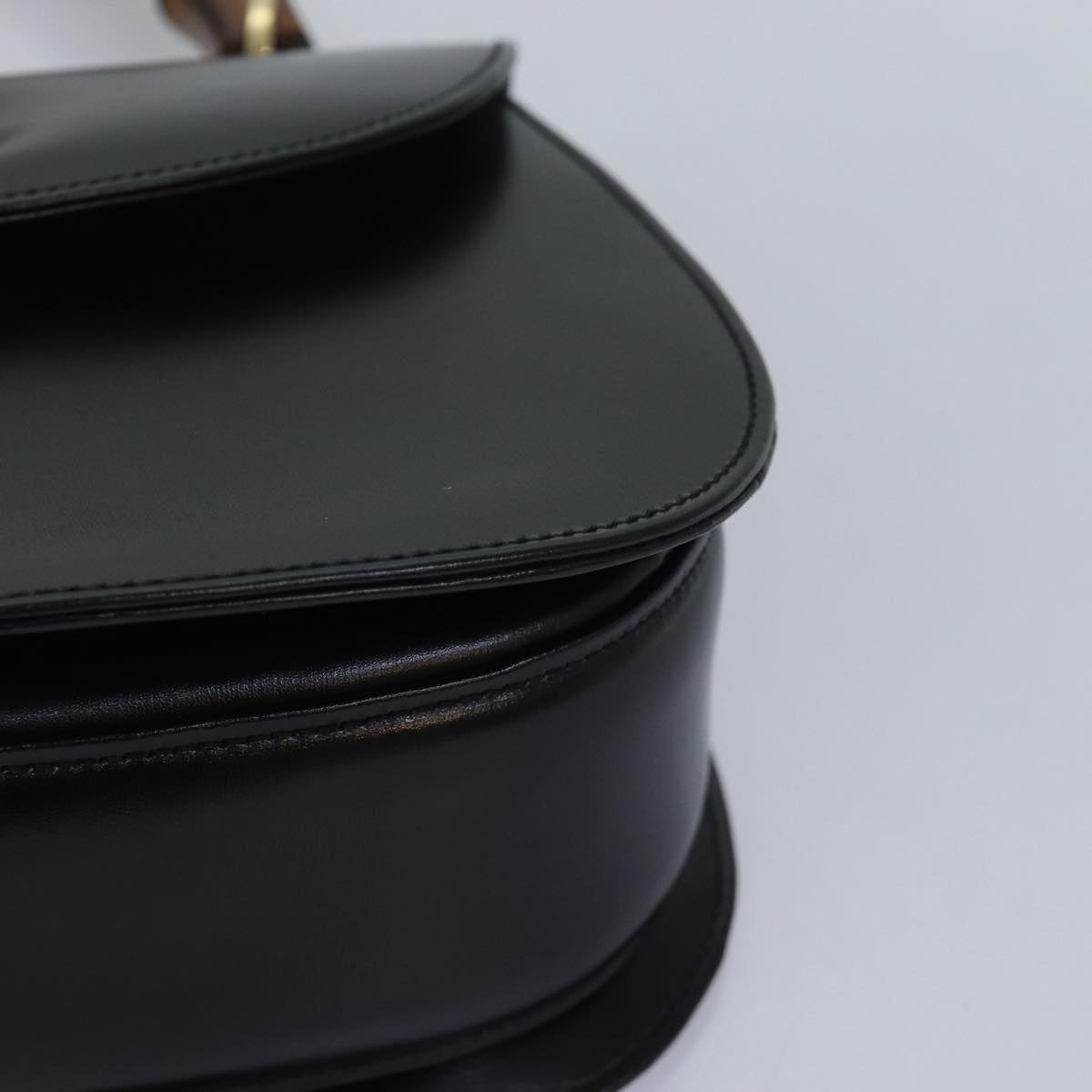 GUCCI Bamboo Hand Bag Leather Black 000 1951 0633 ar12165A