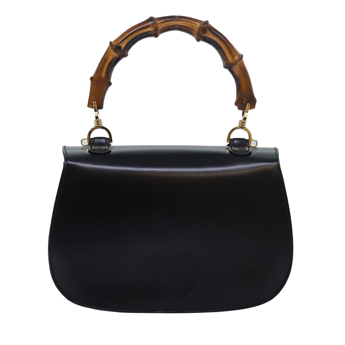 GUCCI Bamboo Hand Bag Leather Black 000 1951 0633 ar12165A