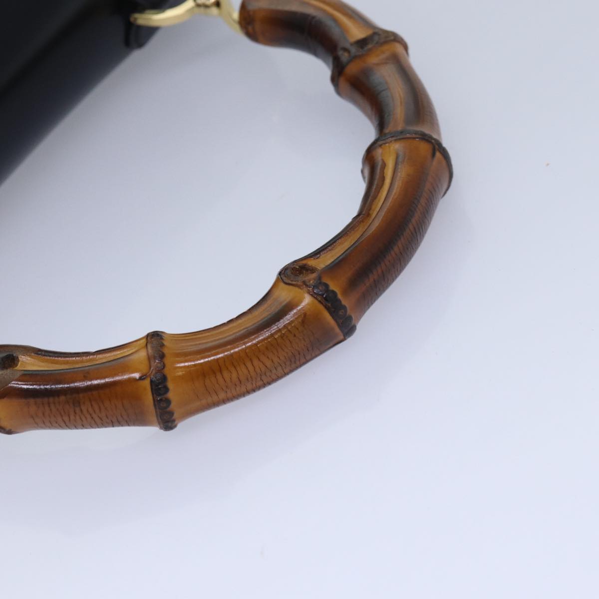 GUCCI Bamboo Hand Bag Leather Black 000 1951 0633 ar12165A