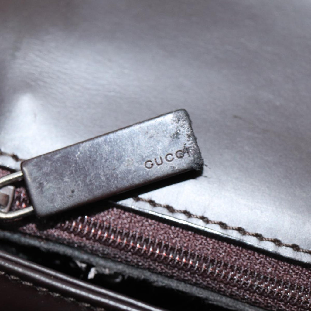 GUCCI Hand Bag Leather Black 001 3063 ar12166