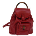 GUCCI Bamboo Backpack Leather Red 003 1705 0030 ar12168