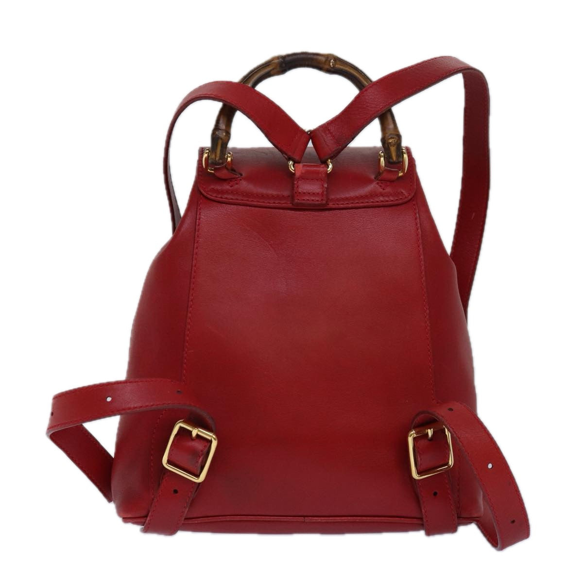 GUCCI Bamboo Backpack Leather Red 003 1705 0030 ar12168