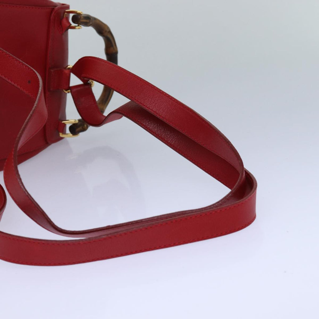GUCCI Bamboo Backpack Leather Red 003 1705 0030 ar12168