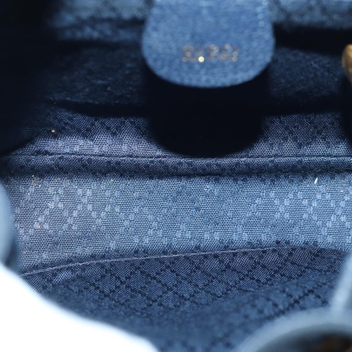 GUCCI Bamboo Backpack Suede Navy 003 1705 0030 ar12212
