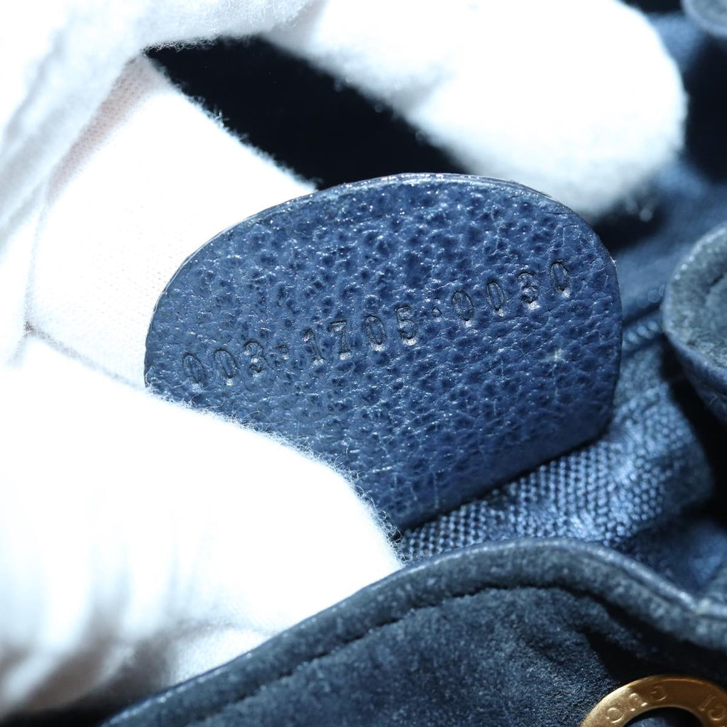 GUCCI Bamboo Backpack Suede Navy 003 1705 0030 ar12212