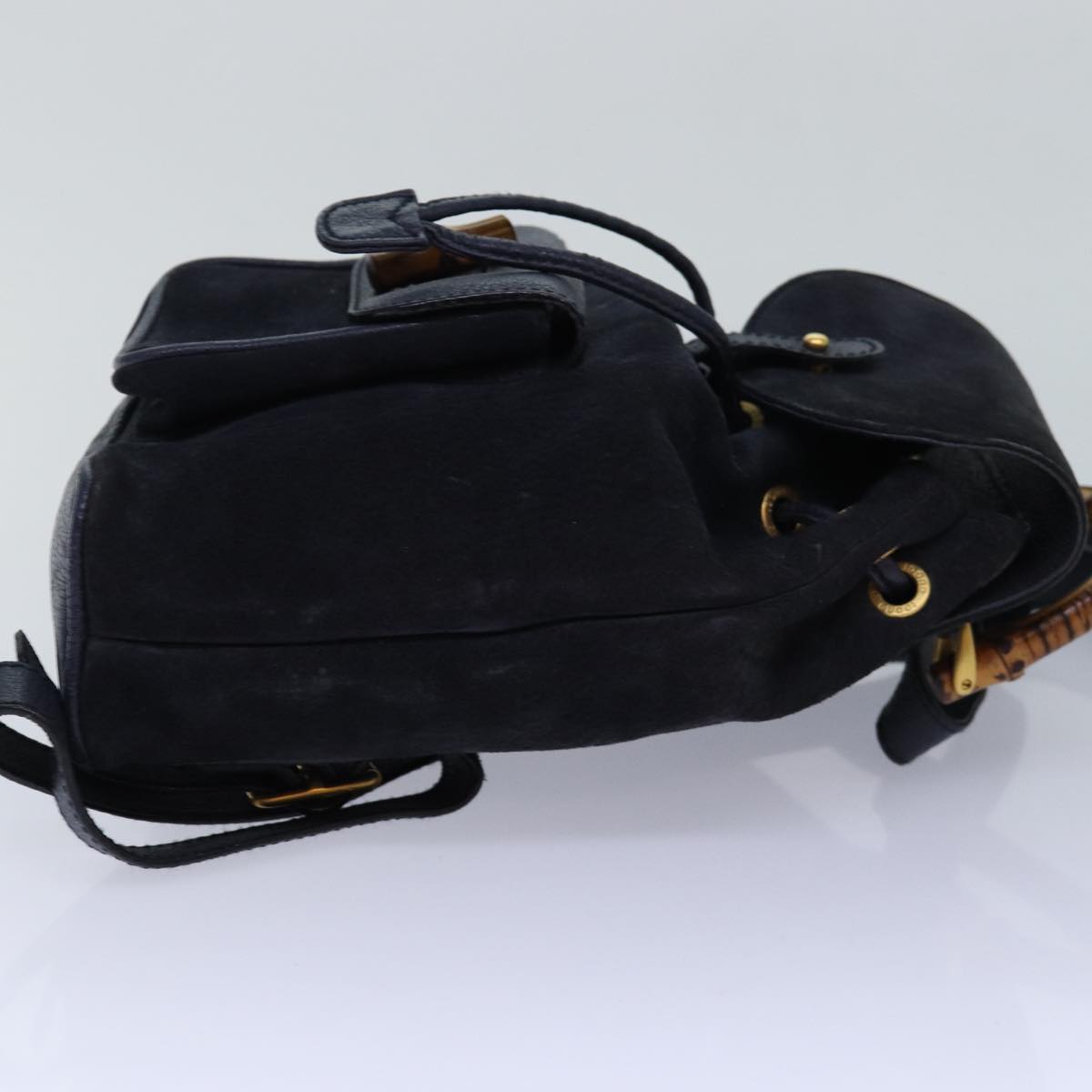 GUCCI Bamboo Backpack Suede Navy 003 1705 0030 ar12212