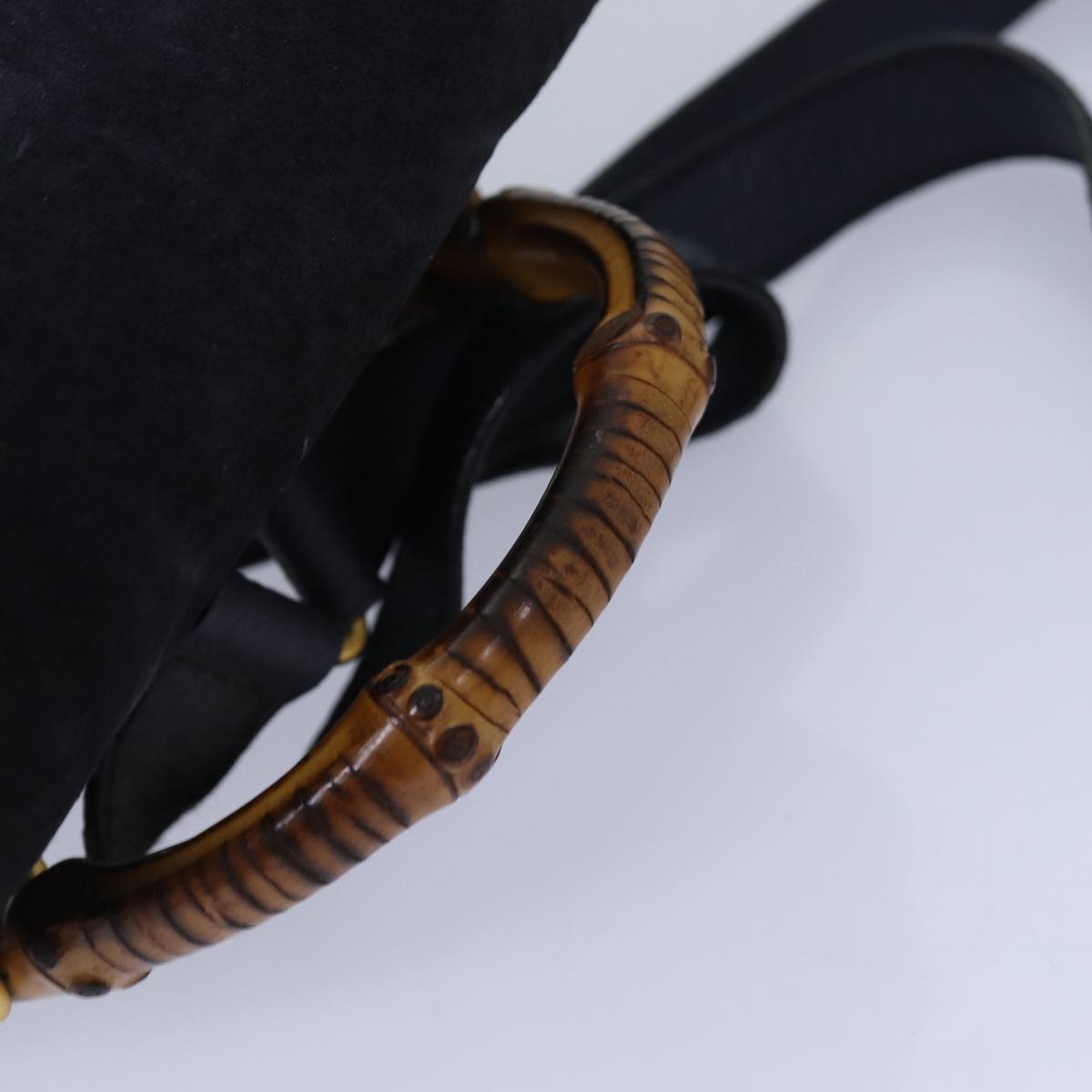 GUCCI Bamboo Backpack Suede Navy 003 1705 0030 ar12212
