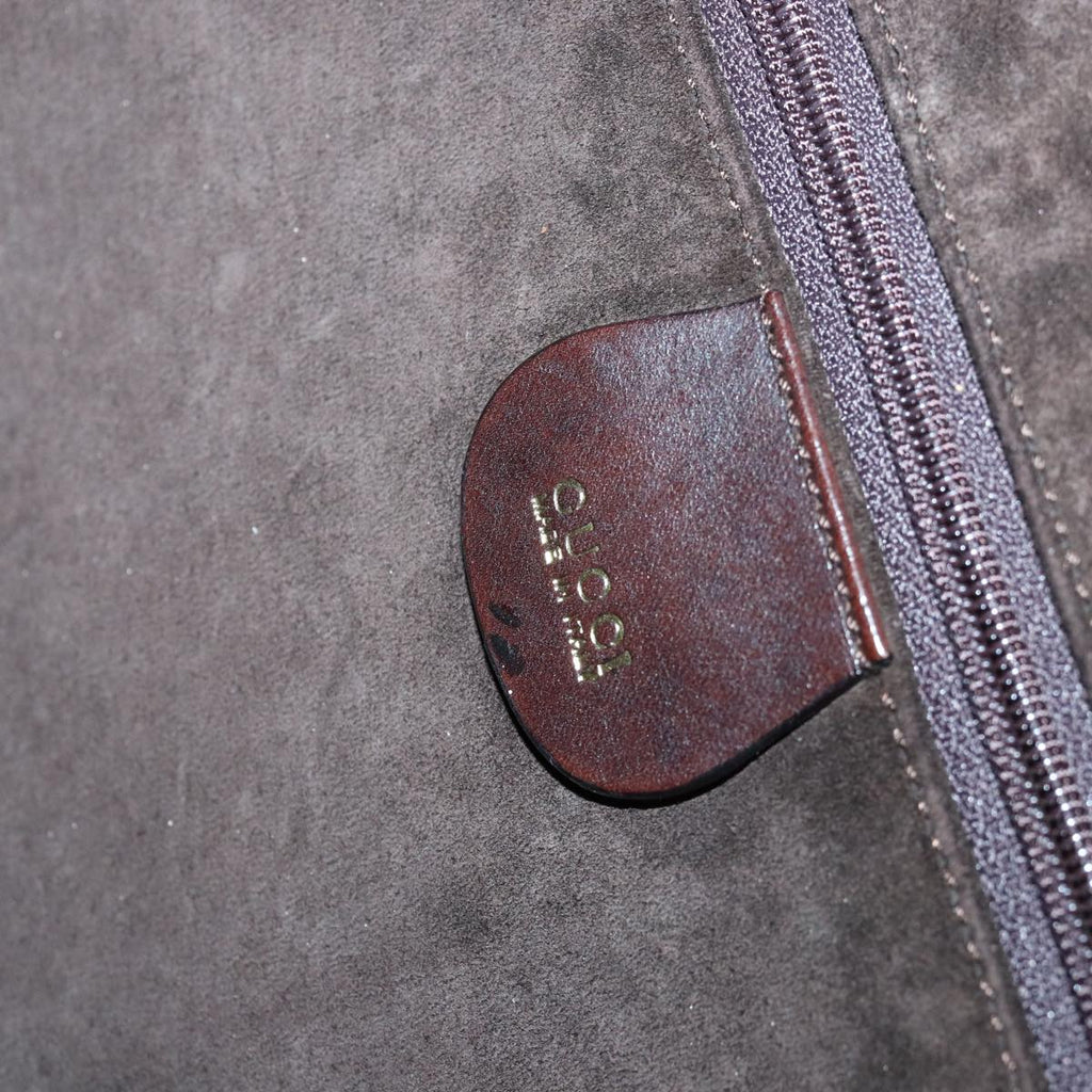 GUCCI Bamboo Hand Bag Leather 2way Brown ar12213