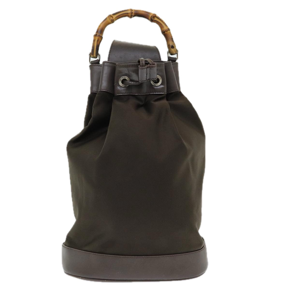 GUCCI Bamboo Backpack Nylon Brown ar12220