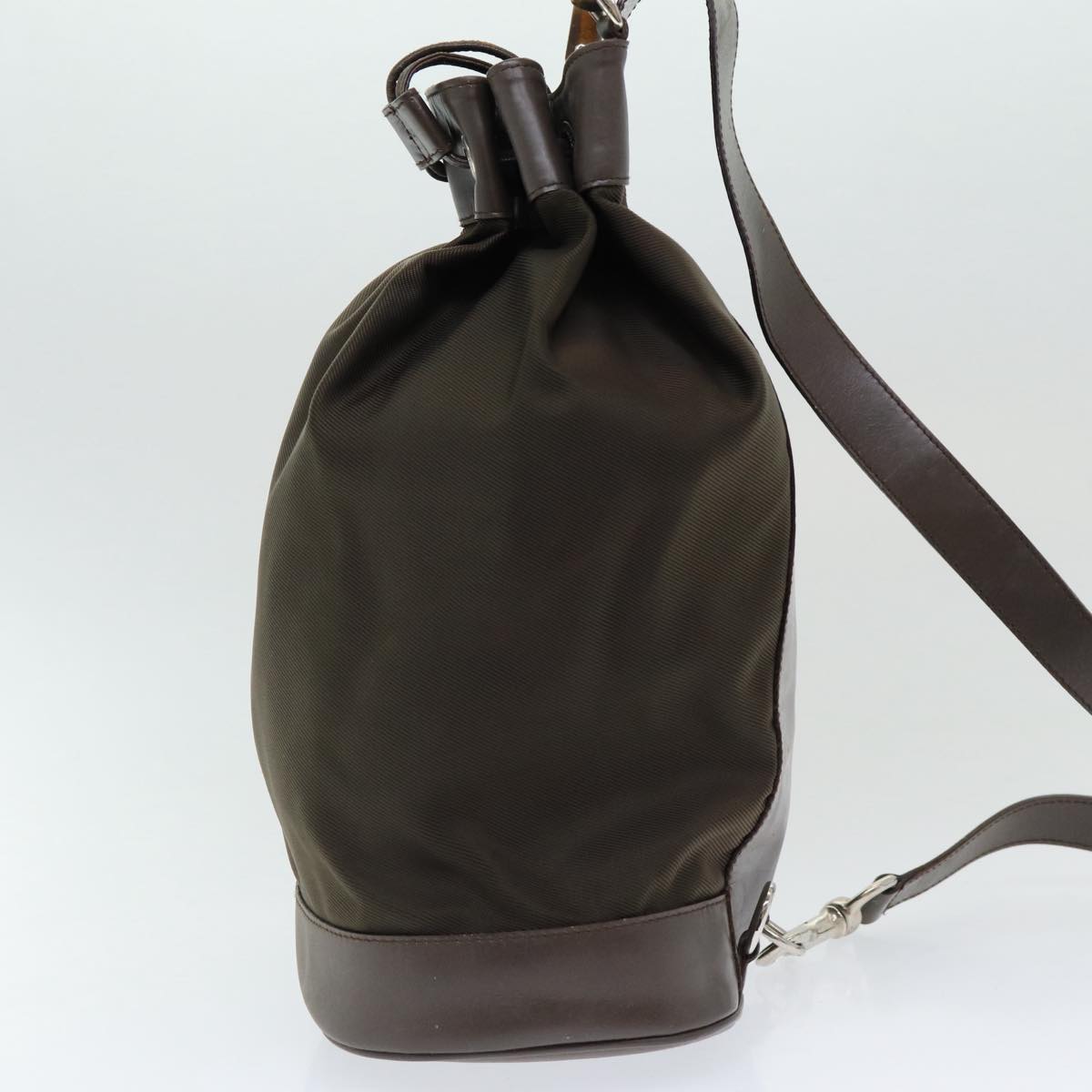GUCCI Bamboo Backpack Nylon Brown ar12220